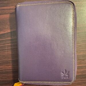 Pure brand Leather Wallet, purple, multiple compartments